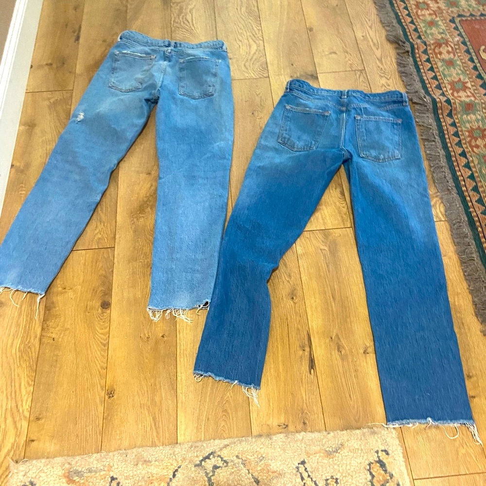 2 pairs Free People distressed jeans lot size 27 but fit like 26 in my opinion